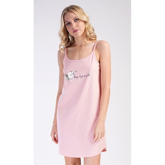 Dámská noční košile na ramínka Zuzana - světle růžová