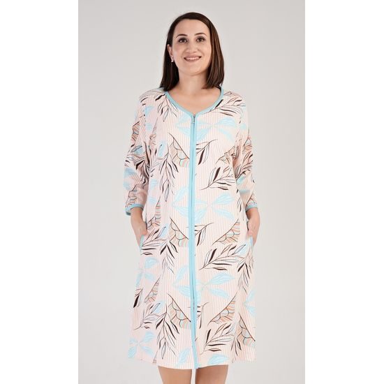 Dámské domácí šaty s tříčtvrtečním rukávem Melissa - mentolová