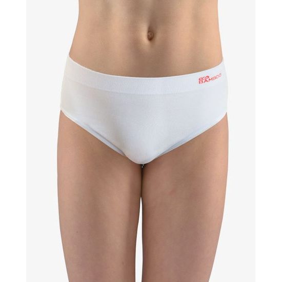 GINA dětské kalhotky klasické dívčí, úzký bok, bezešvé, jednobarevné Eco Bamboo 20025P - bílá tomato