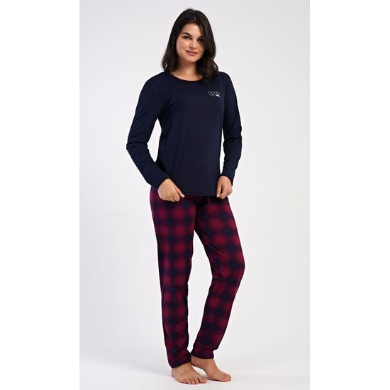 Dámské pyžamo dlouhé Emma - vínová