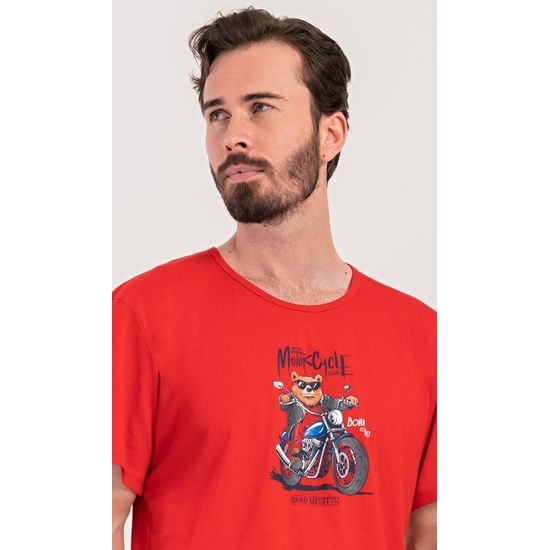 Pánské pyžamo šortky Motorkář - červená