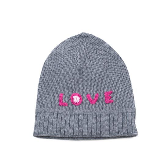 Dětská čepice love šedá