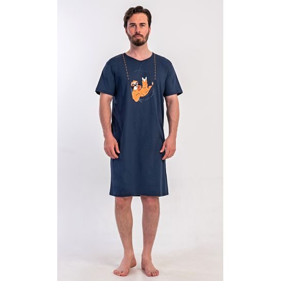 Pánská noční košile s krátkým rukávem Pohodář - mátová