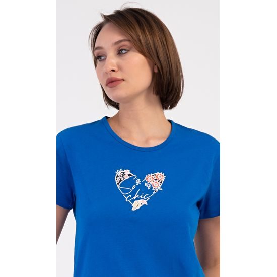 Dámské pyžamo kapri Květy - modrá