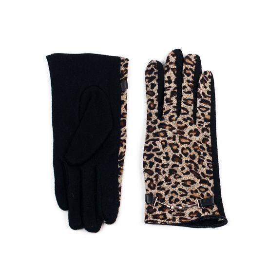 Elegantní vlněné rukavice leopardí vzor