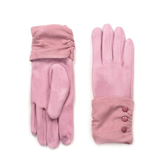 Elegantní rukavice s knoflíčky růžové