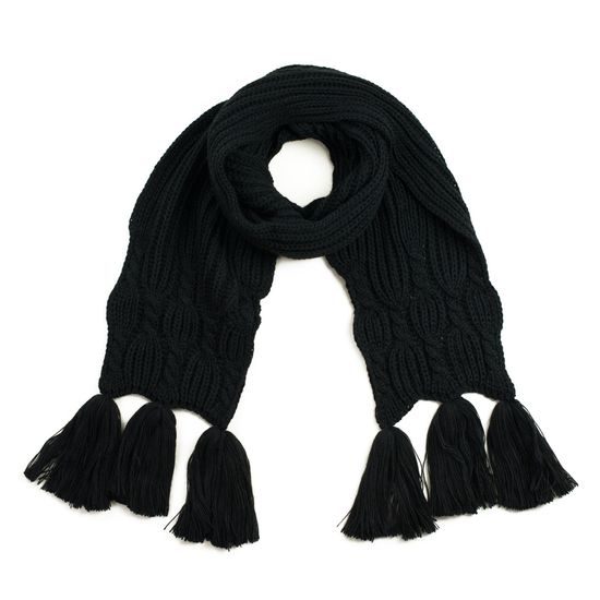 Pletená zimní šála s třásněmi - pudrově růžová