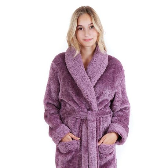 Dámský dlouhý hřejivý župan ALTA fialová
