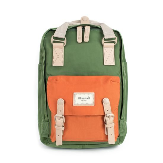 Minimalistický batoh - zelenooranžový