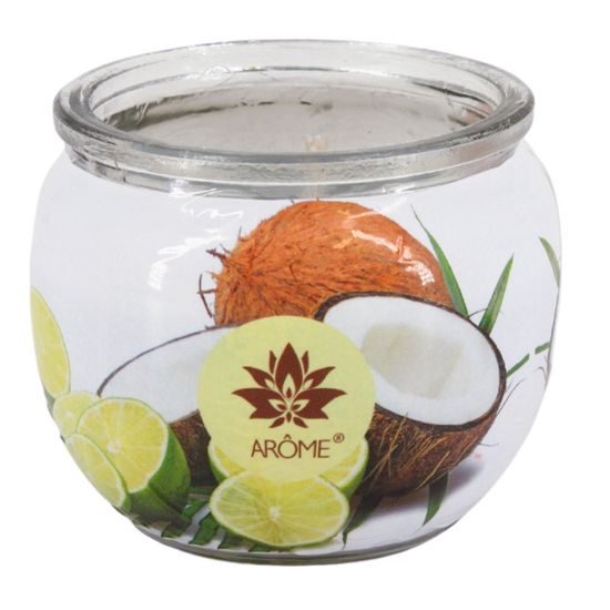ARÔME Svíčka 90 g, ve skle a flower boxu, Coconut Lime