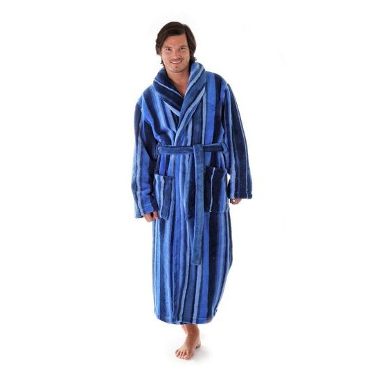 Pánský dlouhý župan se šálovým límcem JOE modrá