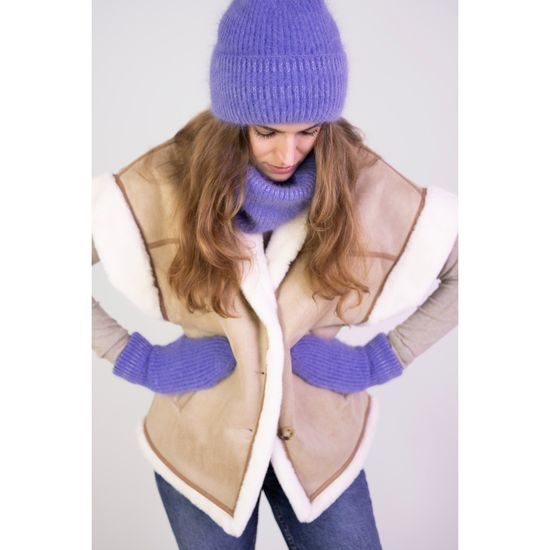 Čepice, nákrčník, palčáky -fialová