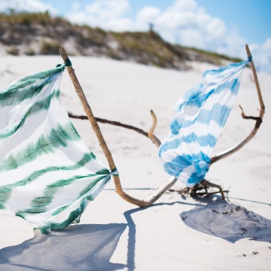 Batikovaný dlouhý šál - zelený