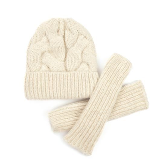 Čepice, palčáky - bílá