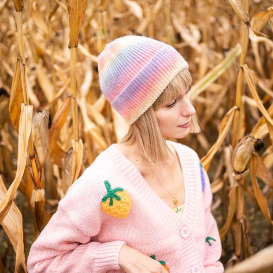 Teplá čepice na zimu zelená