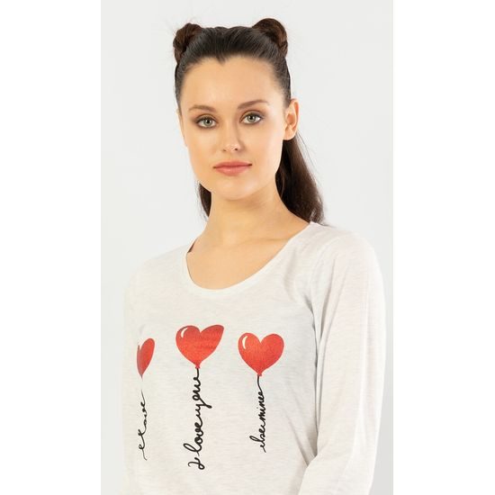 Dámské pyžamo dlouhé I love you - světle šedá