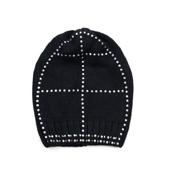 Čepice beanie Stříbrná nit černá