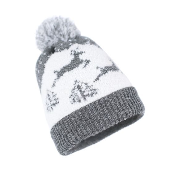 Čepice s jelenem - šedá