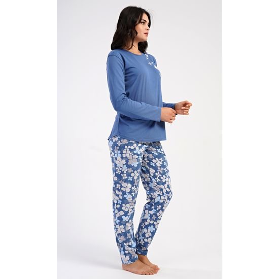 Dámské pyžamo dlouhé Joanne - modrošedá