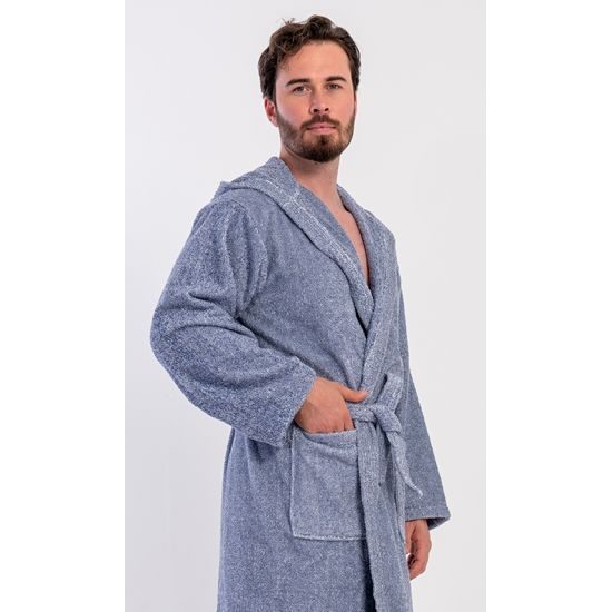 Pánský župan s kapucí Luis - modrá