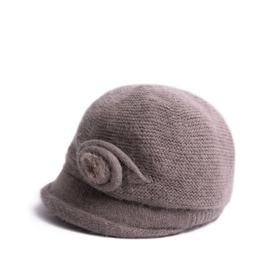 Angorský klobouk - tmavobéžový