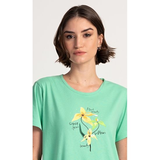 Dámská noční košile s krátkým rukávem Paula - zelená