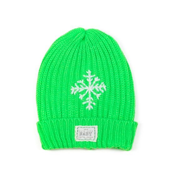 Zimní čepice s vločkou zelená