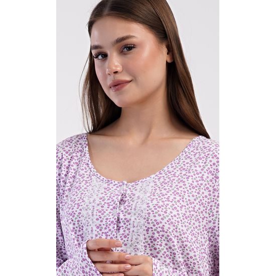 Dámská noční košile s dlouhým rukávem Julie - fialová