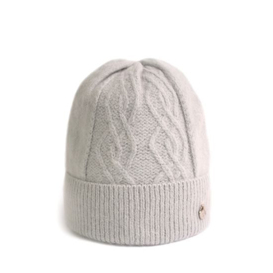 Angorská čepice - světlešedá