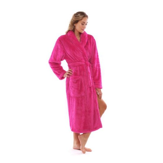 Dámský dlouhý hřejiv župan se šálovým límcem LILLY EXTRA malinová
