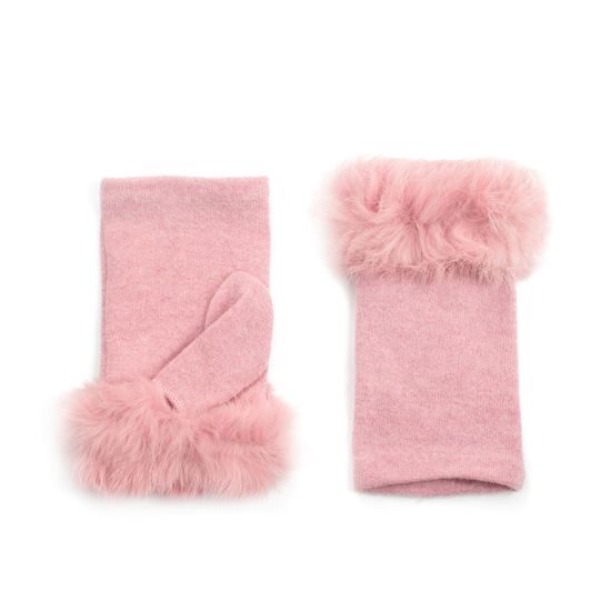 Rukavice s kožešinkou tmavě fialové