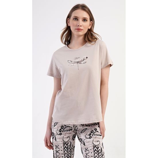 Dámské pyžamo kapri Elena - béžová