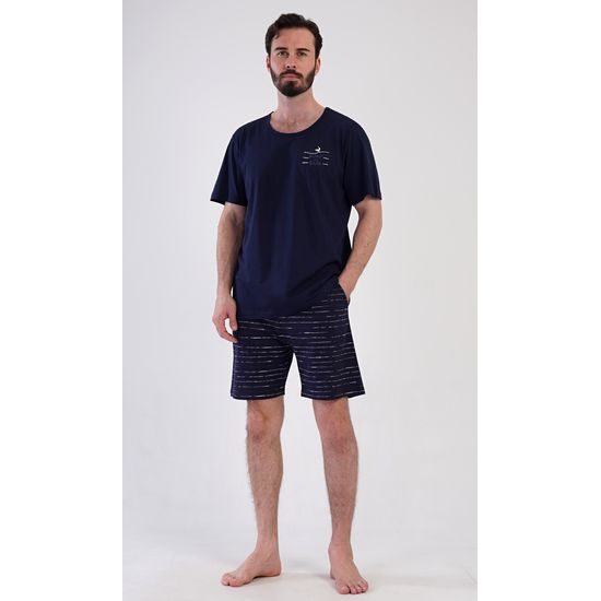 Pánské pyžamo šortky Surf - tmavě modrá