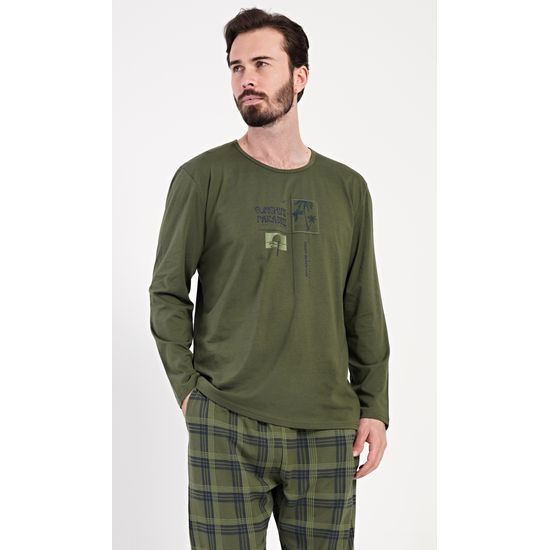 Pánské pyžamo dlouhé Sunshine paradise - khaki