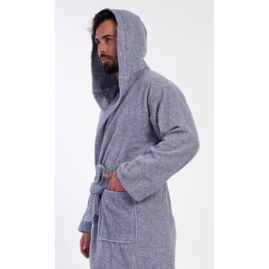 Pánský župan s kapucí Luis - modrá