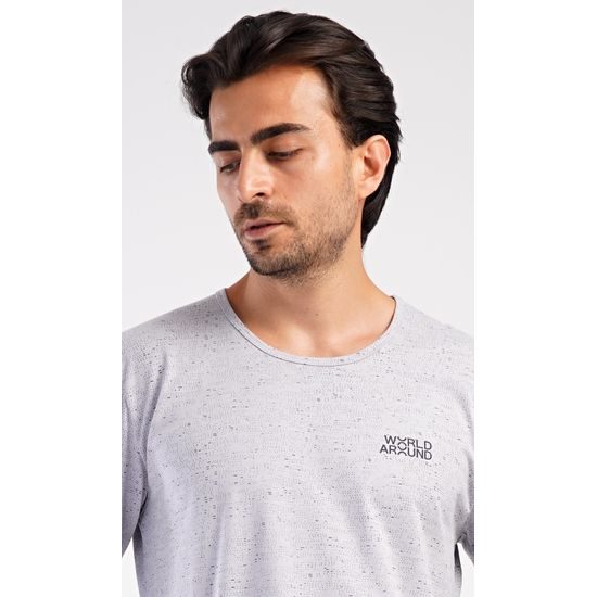 Pánské pyžamo dlouhé World around - šedá