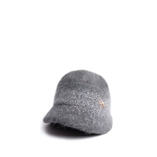 Slušivý baret - šedý