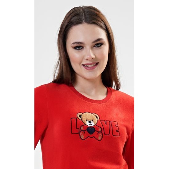 Dámské pyžamo dlouhé Love - červená