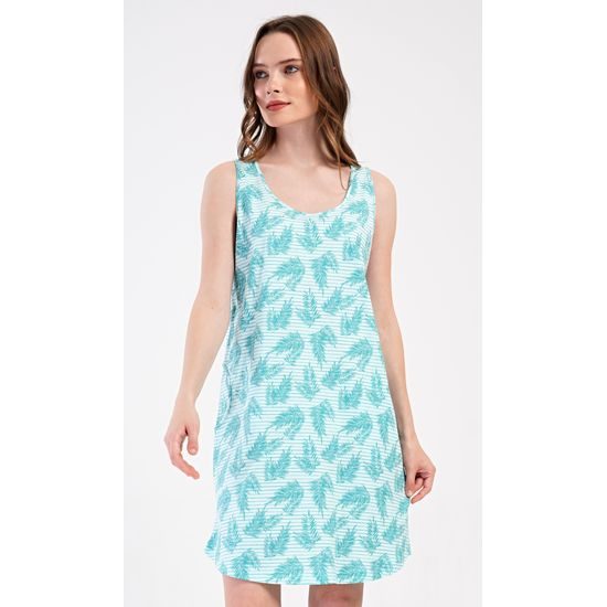 Dámská noční košile na ramínka Simona - mentolová