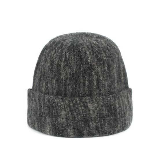 Elegantní zimní vlněná čepice šedo-modrá