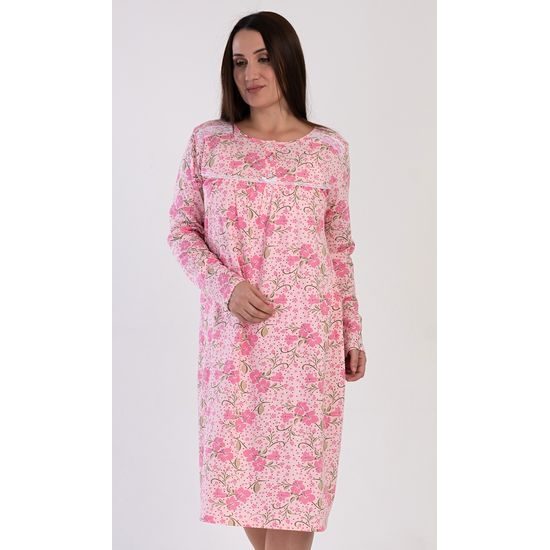 Dámská noční košile s dlouhým rukávem Estela - lososová