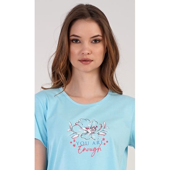 Dámské pyžamo šortky Ellie - světle tyrkysová