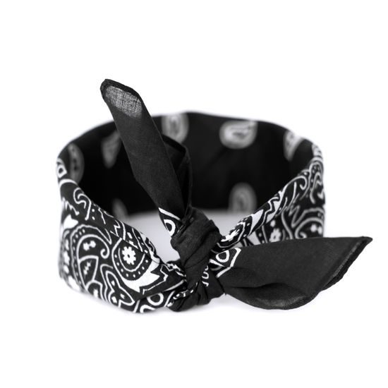 Černý šátek do vlasů pin-up bandana