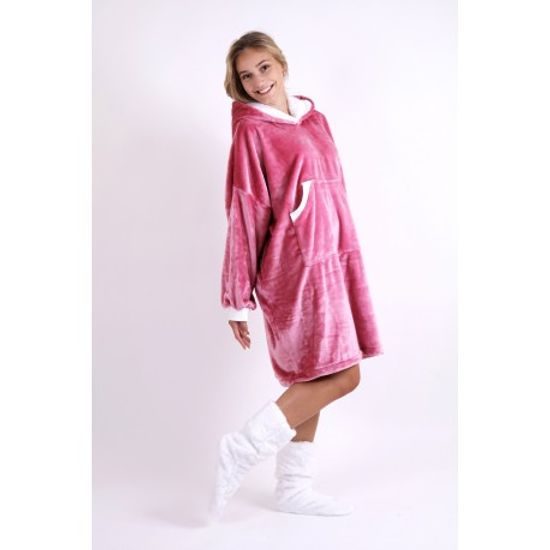 Stylová domácí oversize mikina SIENA růžová