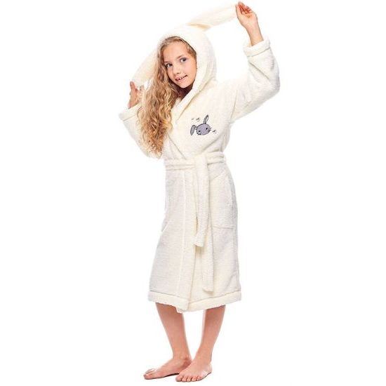 Dívčí župan s ušima Bunny ecru
