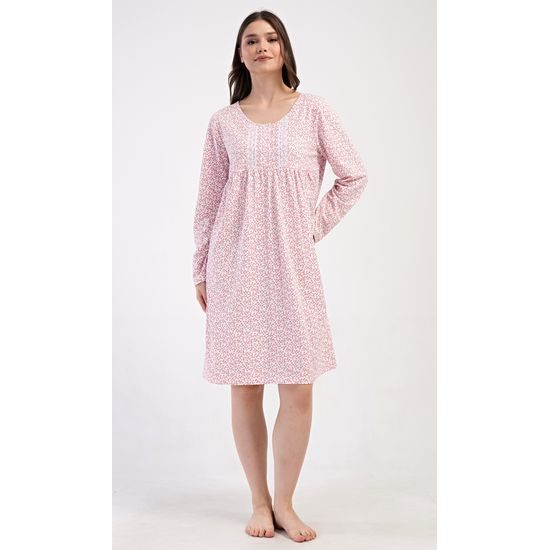 Dámská noční košile s dlouhým rukávem Julie - meruňková