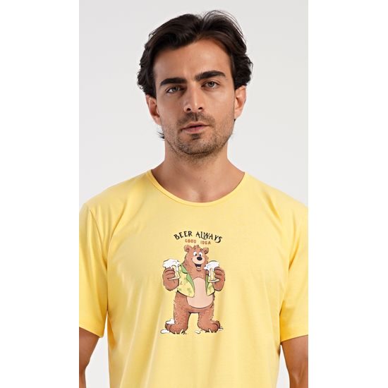 Pánské pyžamo šortky Beer always - žlutá