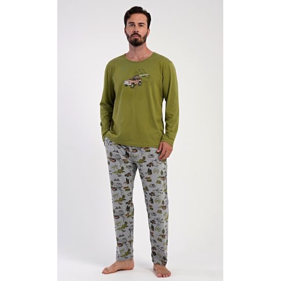 Pánské pyžamo dlouhé Adventure - khaki
