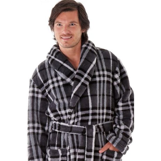 Pánský dlouhý župan se šálovým límcem GORDON šedá