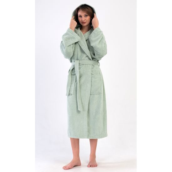 Dámský župan dlouhý s kapucí Máta - mátová